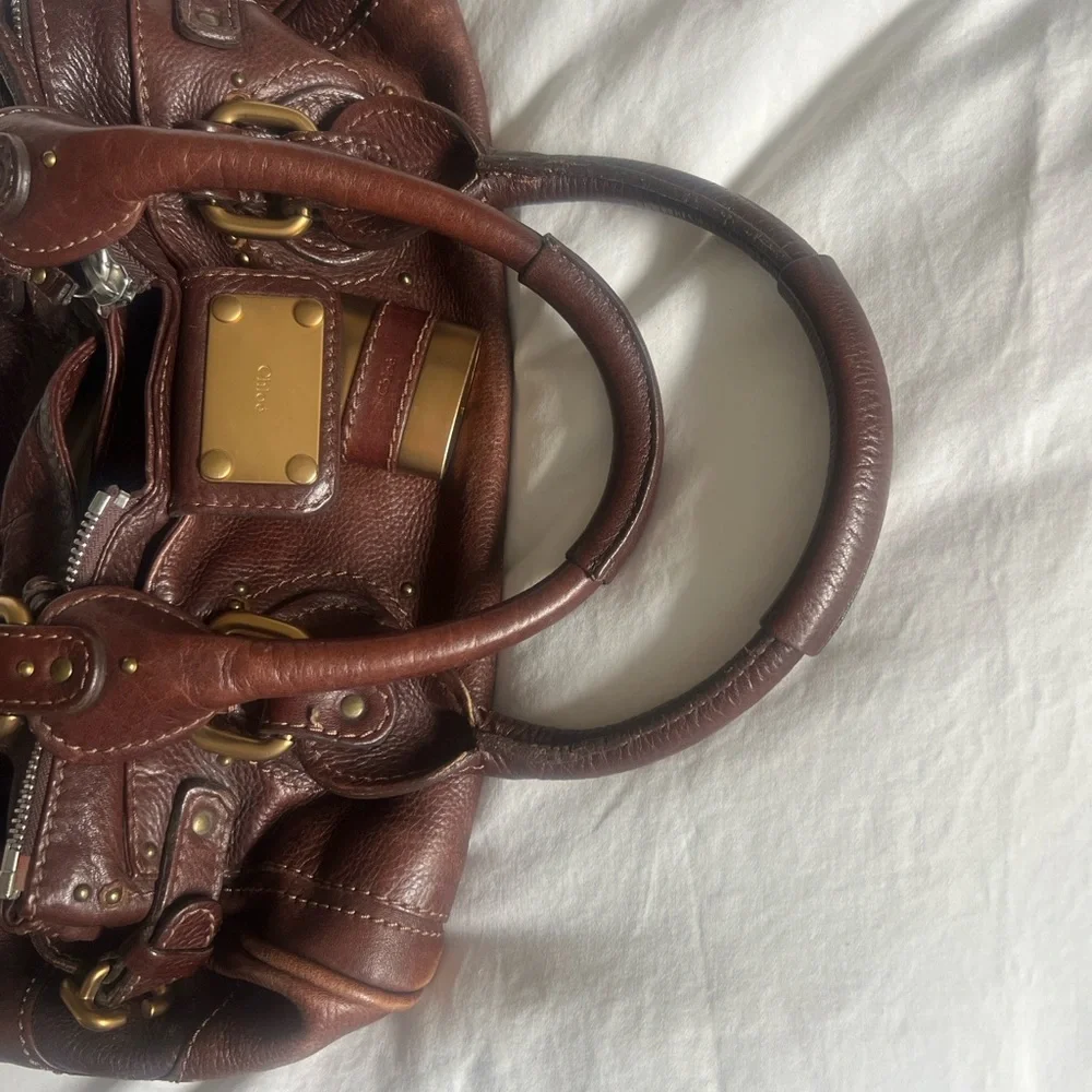 Chloé Paddington 2005 Dark Brown Leather Satchel with Gold Lock - Picture 10 of 15